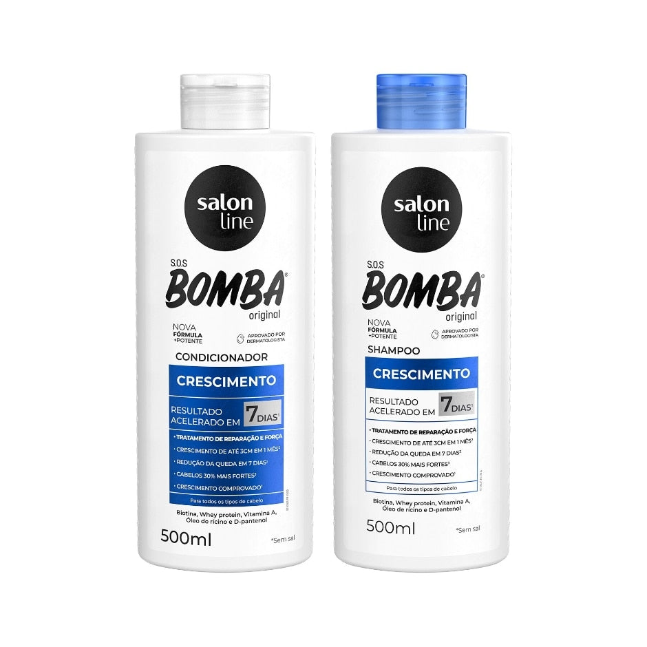 Kit Shampoo e Condicionador SOS Bomba Original 500ml Salon Line