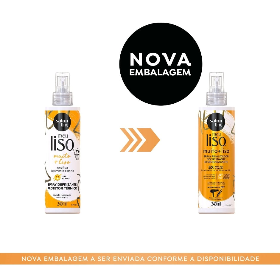 Meu Liso Muito + Liso Spray Defrizante Protetor Térmico 240ml