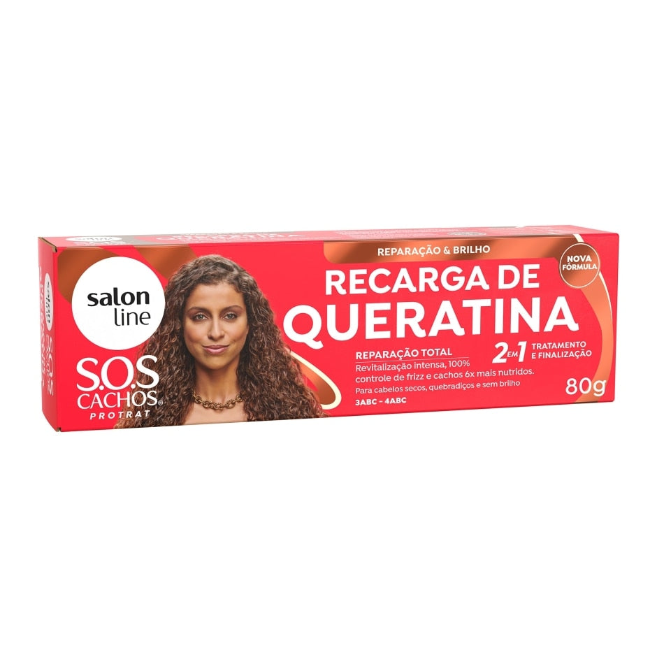 SOS Cachos Recarga de Queratina - Reparação Total 80g