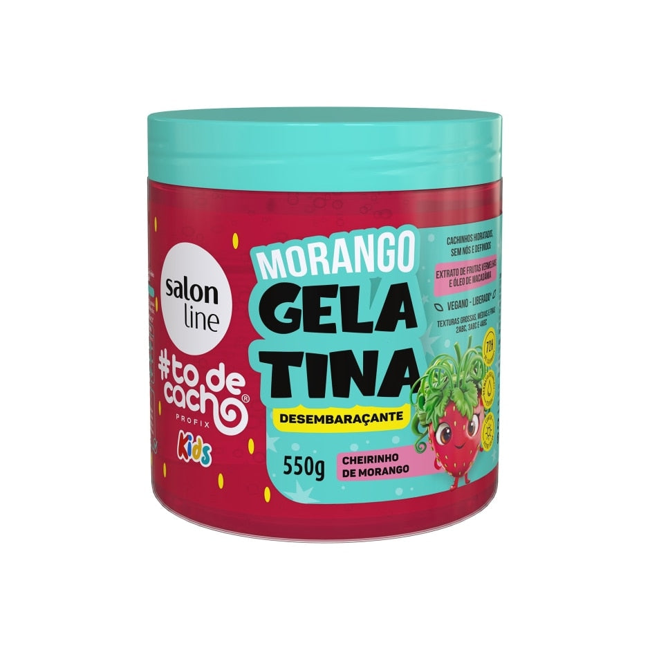 Gelatina Morango #todecacho Kids Desembaraçante 550g